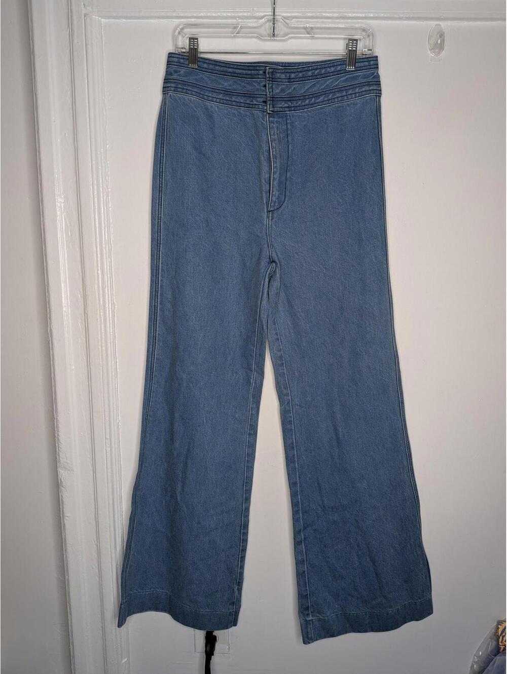 Warm Women's Wide-Leg Blue Jeans- 70’s style